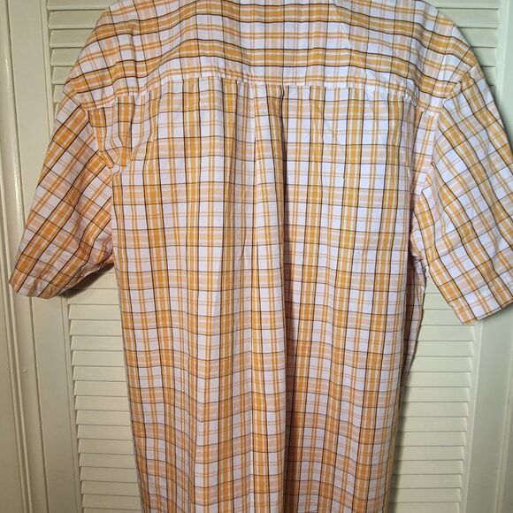 IZOD XL NWOT 100% cotton button down SS  Orange Grey - Picture 4 of 4